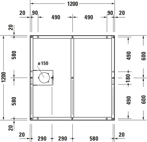 DU Fußgestell für Duschwanne Tempano 1200x1200mm