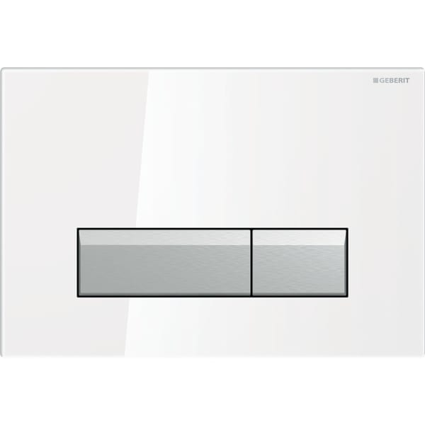 Geberit Sigma40 BetPl., für 2-Mengen-Sp. (2011-2023) Glas weiß / alu. gebü. Geberit Sigma40 BetPl., für 2-Mengen-Sp. (2011-2023) Glas weiß / alu. gebü.