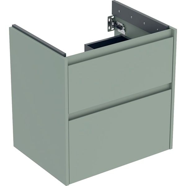 Geberit Renova Plan US f. WT, m. 2 Schubladen 59,5x60,6x44,6cm, salbeigrün/l. seidenm.