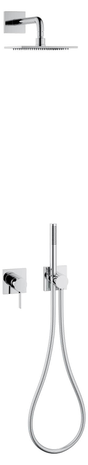 KEUCO Brause-Set 4 IXMO Sets 59603, EHM, 2 Verbraucher, eckig, verchromt