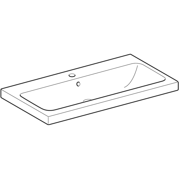 Geberit iCon Light Waschtisch 90x48cm mit Hahnloch, mit Ül., weiß, KeraTect