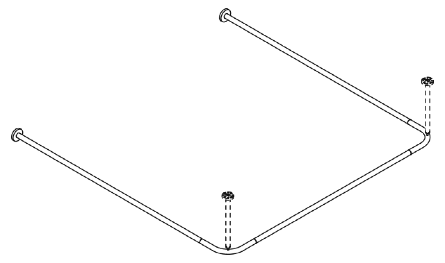 HEWI VH-Stange,d:25,A1/A3=1487, A2=1465, 46 Ringe, plvb weiß tiefmatt