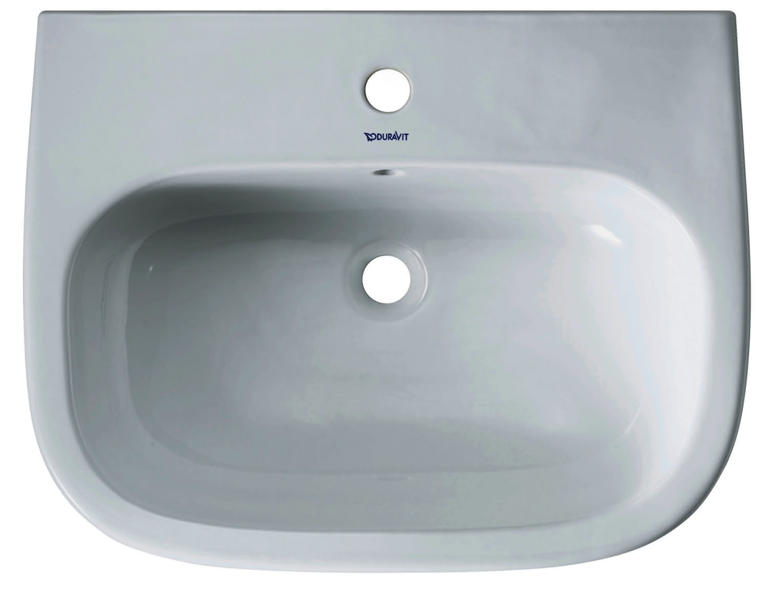 DU Waschtisch D-Code 600 mm mit ÜL, mit HLB, 1 HL, weiß