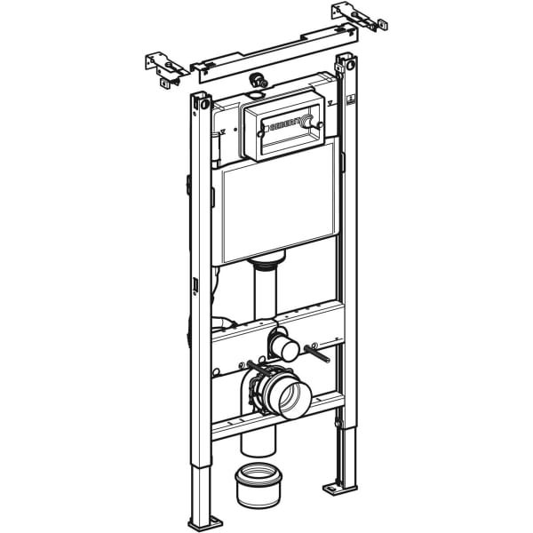 Geberit DuofixBasic Element für WWC, 112 cm mit Delta UP-SPK 12 cm, Wandanker