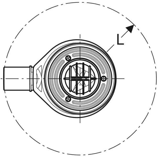 Geberit Duschwannenablauf d90 m. Ablaufdeckel Sperrwasserhöhe 30 mm d40 PP