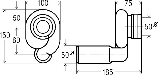 Viega Absaugeformstück 3233.9 in 50mm Kunststoff weiß