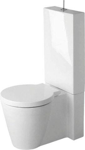 DU Stand-WC Kombi Starck 1 640 mm Tiefspüler, f.SPK, Abg.Vario, weiß WG