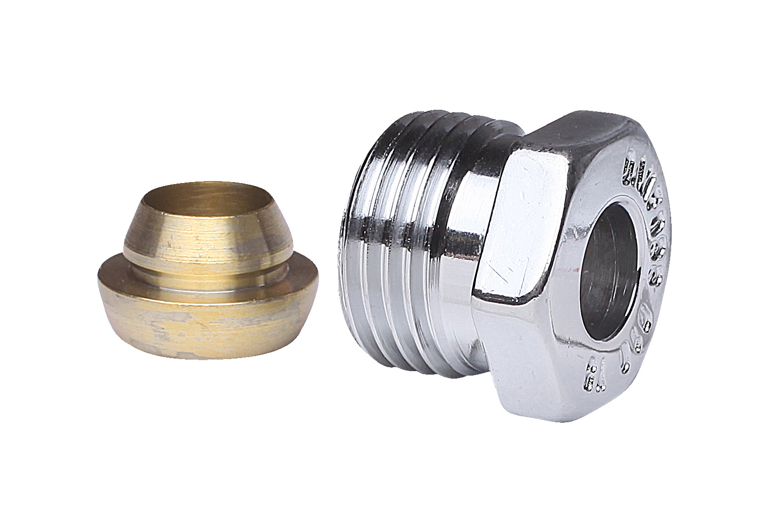 Danfoss Klemmverbinder R 1/2 AG auf 10mm f. Stahl- und Kupferrohre, Chrom
