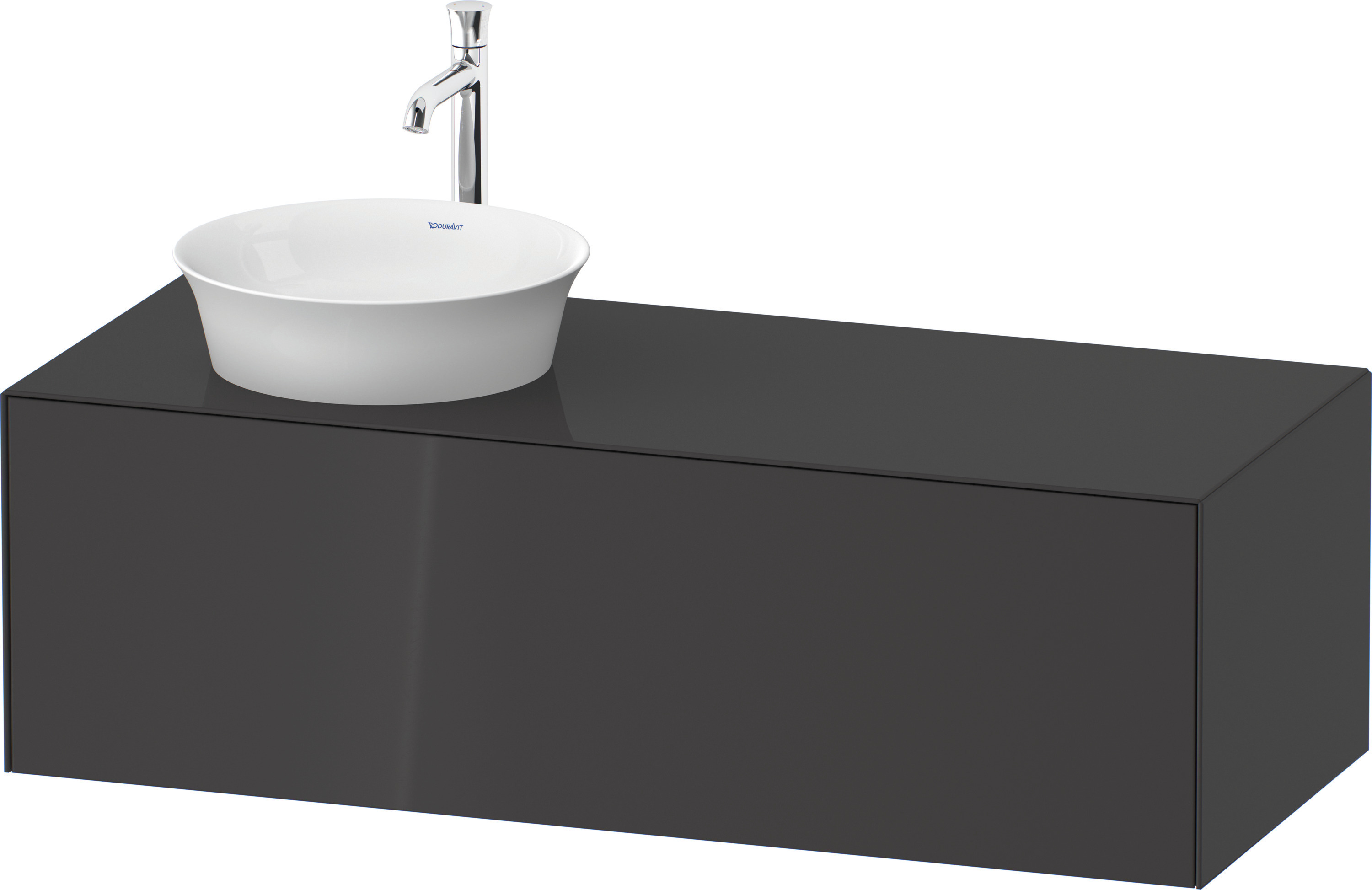 Duravit WTU White Tulip wandh., Auszug,B li. 408x1300x550mm, Graphit Hochglanz