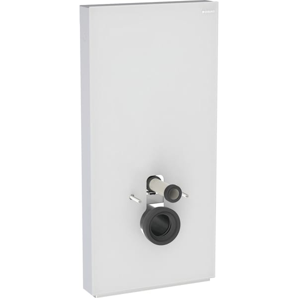 Geberit Monolith Sanitärmodul für Wand-WC 101cm, Glas weiß / Aluminium gebürstet