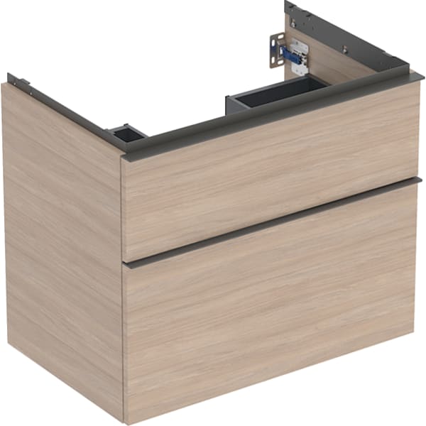 Geberit iCon Unterschrank für WT, 2 Schubl. 74x61,5x47,6cm, Eiche/Gr. Lava