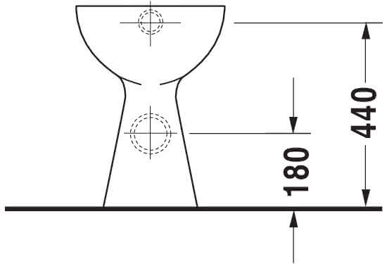 DU Stand-WC Design Classics Sudan 465 mm + 100 mm, Abg.waagrecht, weiß
