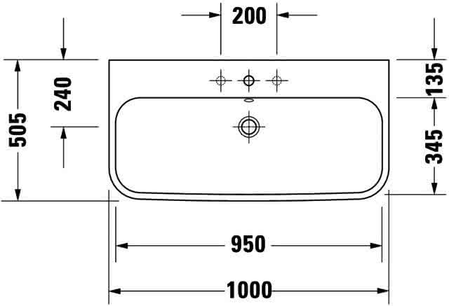 DU Möbelwaschtisch Happy D.2 1000 mm mit ÜL, mit HLB, 1 HL, weiß