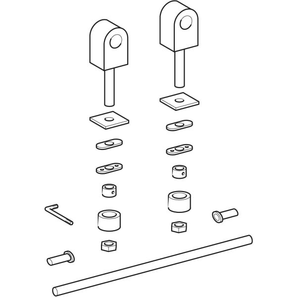 Geberit Set Scharniere für WC-Sitzring Renova Comfort, Befestigung von unten