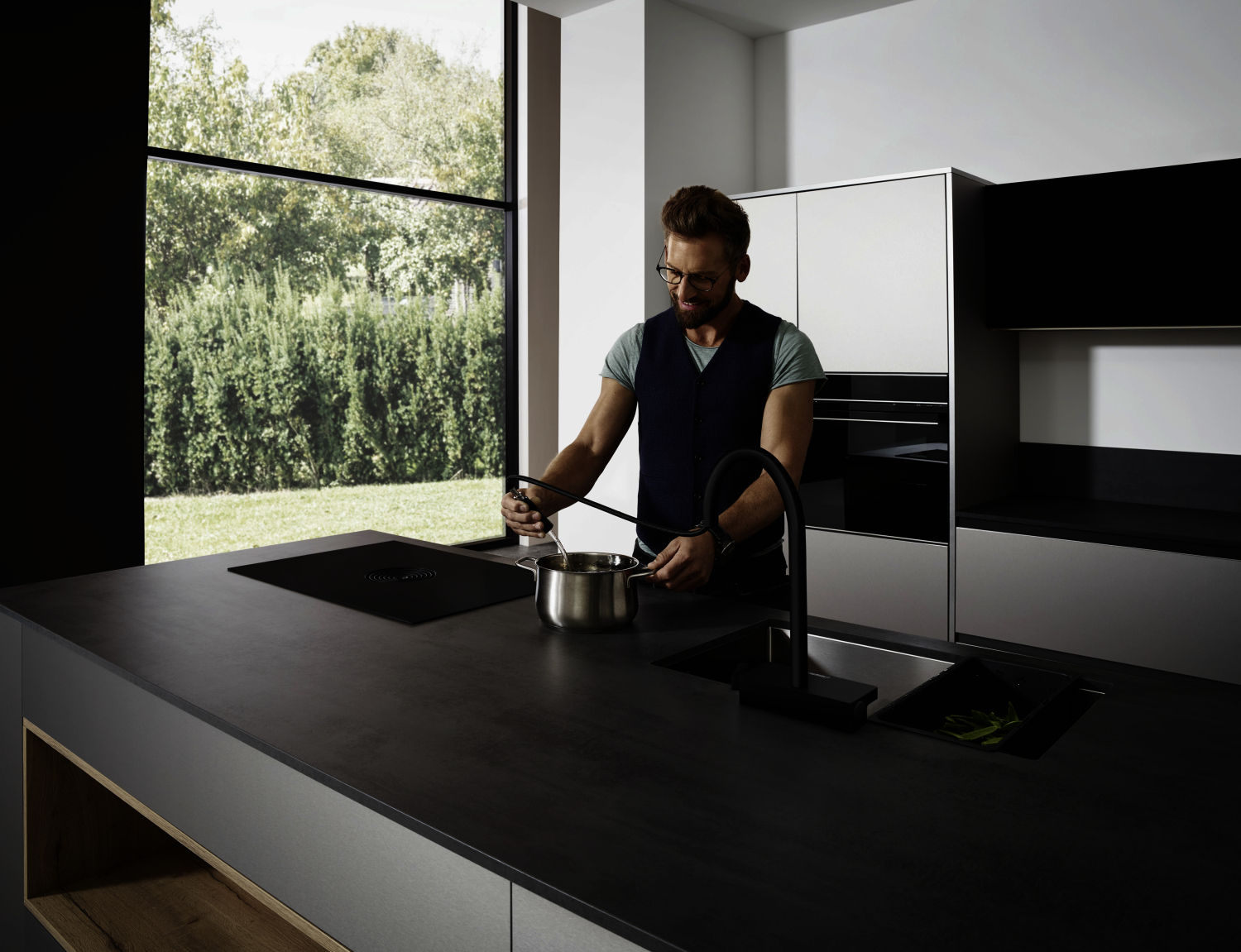 Hansgrohe Spültischmischer 170 Aquno Select M81 Ausziehbrause 3jet sBox mattschwarz