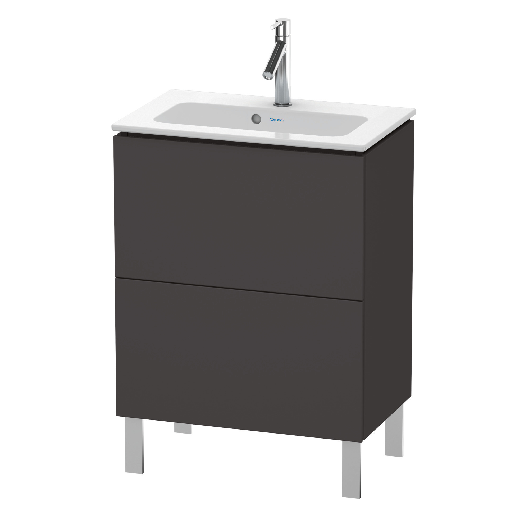 Duravit WTU Compact L-Cube 704x620x391mm 2 Ausz.,bodenst.,Graphit Supermatt