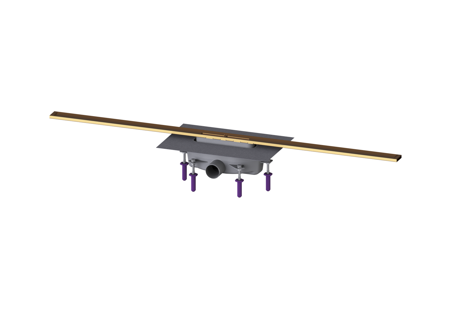 KESSEL-Duschrinne Linearis Infinity 90 L: 1200 mm, DN 50, Bronze gebürstet
