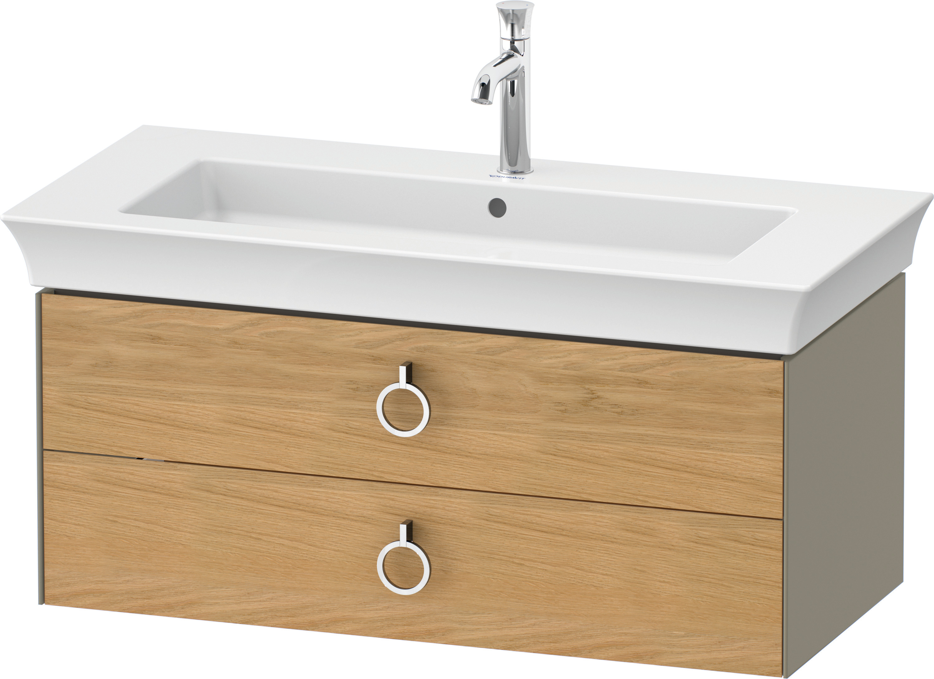 Duravit WTU wandh. White Tulip,2 Schk.,mit Griff,410x984x458,Eiche N.M./Steing.HGL