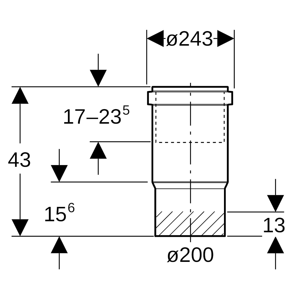 Geberit PE Langmuffe d200