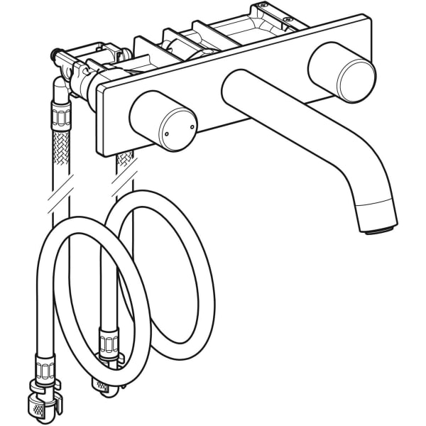 Geberit ONE WT-Arm. rundes Des. W.-Mont. 2Gr. für UP-Funktionsbox, L:16cm ,hgl.verchr.
