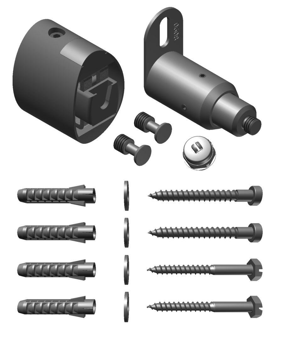 Befestigungs-Set 2 Ideos RAL9016
