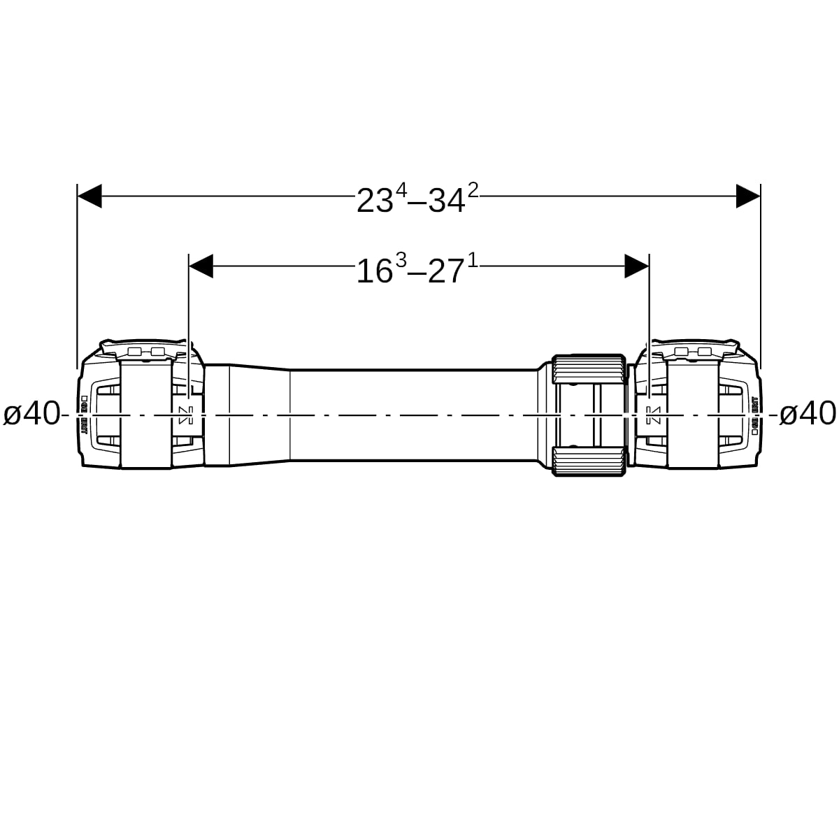 Geberit FlowFit Langkupplung SiBr, d40