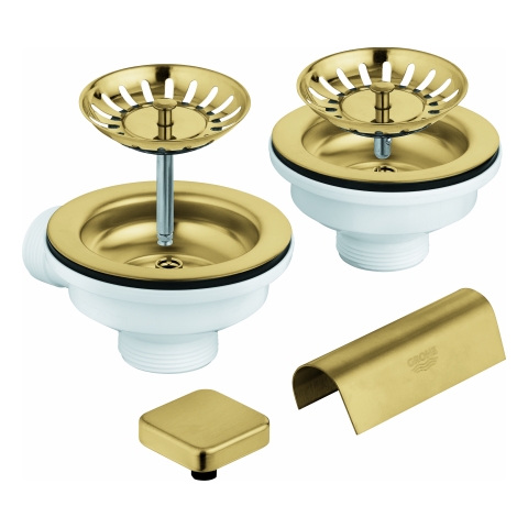 GROHE Spülen-Ablaufgrt. 40999 2 Becken mit Exzenter cool sunrise gebürstet