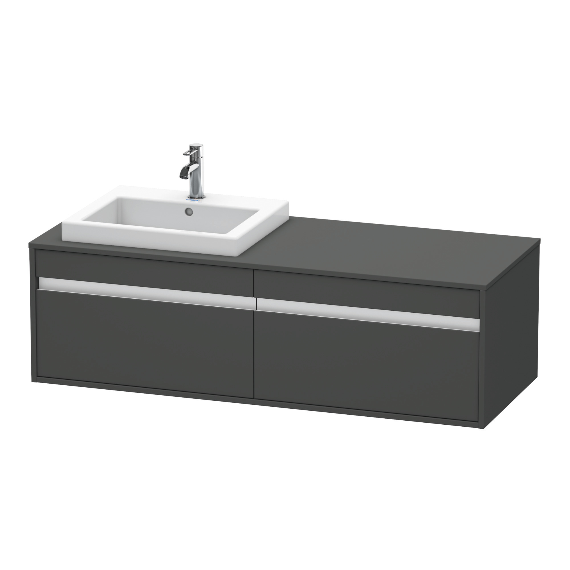 Duravit WTU wandhängend Ketho 550x1400x426mm 2 Auszüge, für EBWT li., graphit matt
