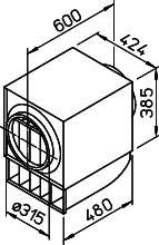 Helios LFBR 315 F7 Luftfilter-Box F7 für Rohr DN 315 mm
