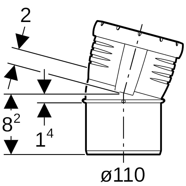 Geberit Silent-Pro Bogen 15Gr d110mm