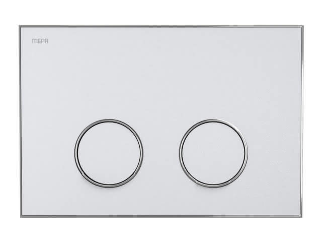WC Betätigungsplatte MEPA Frame 2-M Laminam Weiß-Glanzchrom