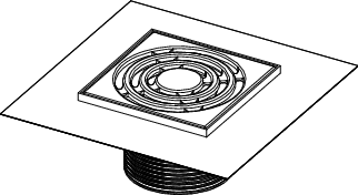 TECEdrainpoint S Rostrahmen Kst,150x150, inkl. Rost, angebrachte Dichtmanschette