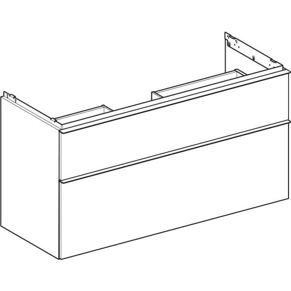 Geberit iCon Unterschrank für WT, 2 Schubl. 118,4x61,5x47,6cm, Eiche/Gr. Lava