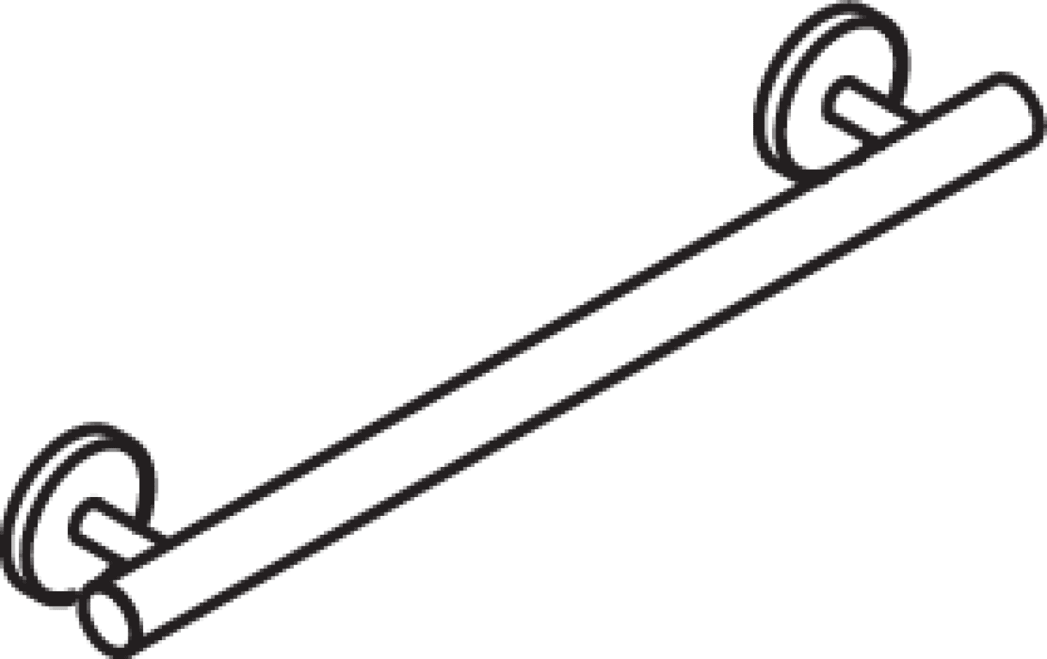 HEWI Haltegriff, L:400mm, d:33mm, Kst., unifarben signalweiß