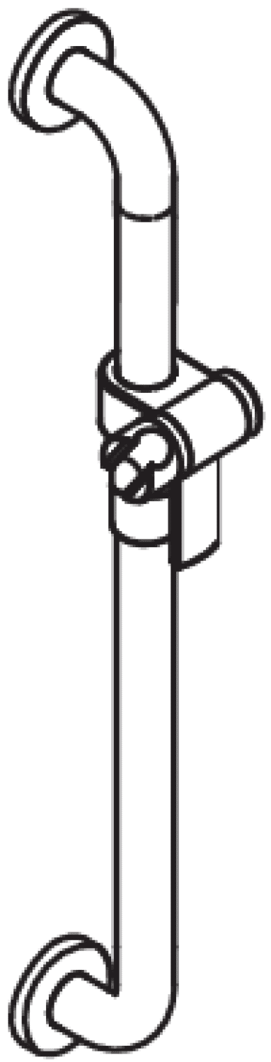 HEWI Br.H.St. Ser 805, d:33mm, AM:900mm, BM211.2, m.Br.H. reinweiß