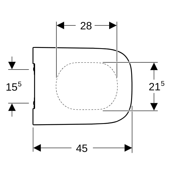 Geberit Smyle WC-Sitz, eckig, schmales Design Sandwichf., m.Absenka.,QuickRelease weiß