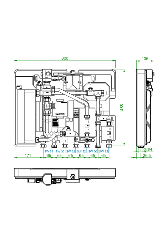 OVENTROP-Wohnungsstation Regudis W-HTE Wärmeübertrager Sealix, 18 l/min OVENTROP-Wohnungsstation Regudis W-HTE Wärmeübertrager Sealix, 18 l/min