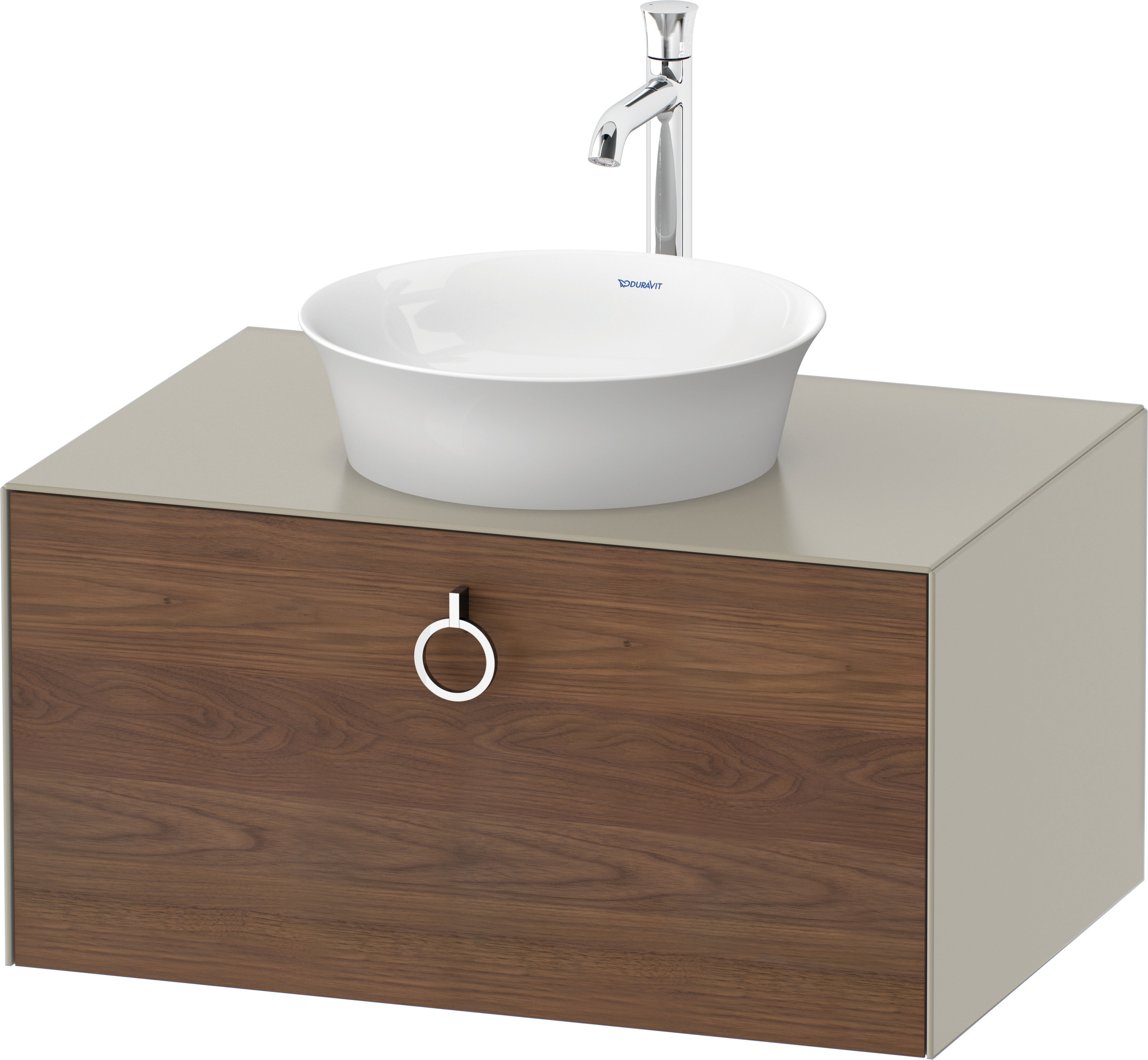 Duravit WTU wandh. White Tulip,1 Ausz.,mit Griff,408x800x550,A.Nussb.M./Taupe Sdm