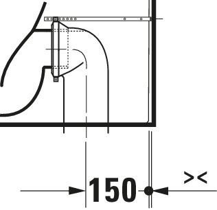 DU Stand WC für Kombination ME by Starck 650mm, weiß, Tiefspüler, rimmless, WG