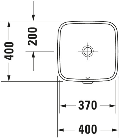 DU Einbauwaschtisch DuraStyle 370 mm EB v.unten, m.ÜL, o.HLB, weiß WG