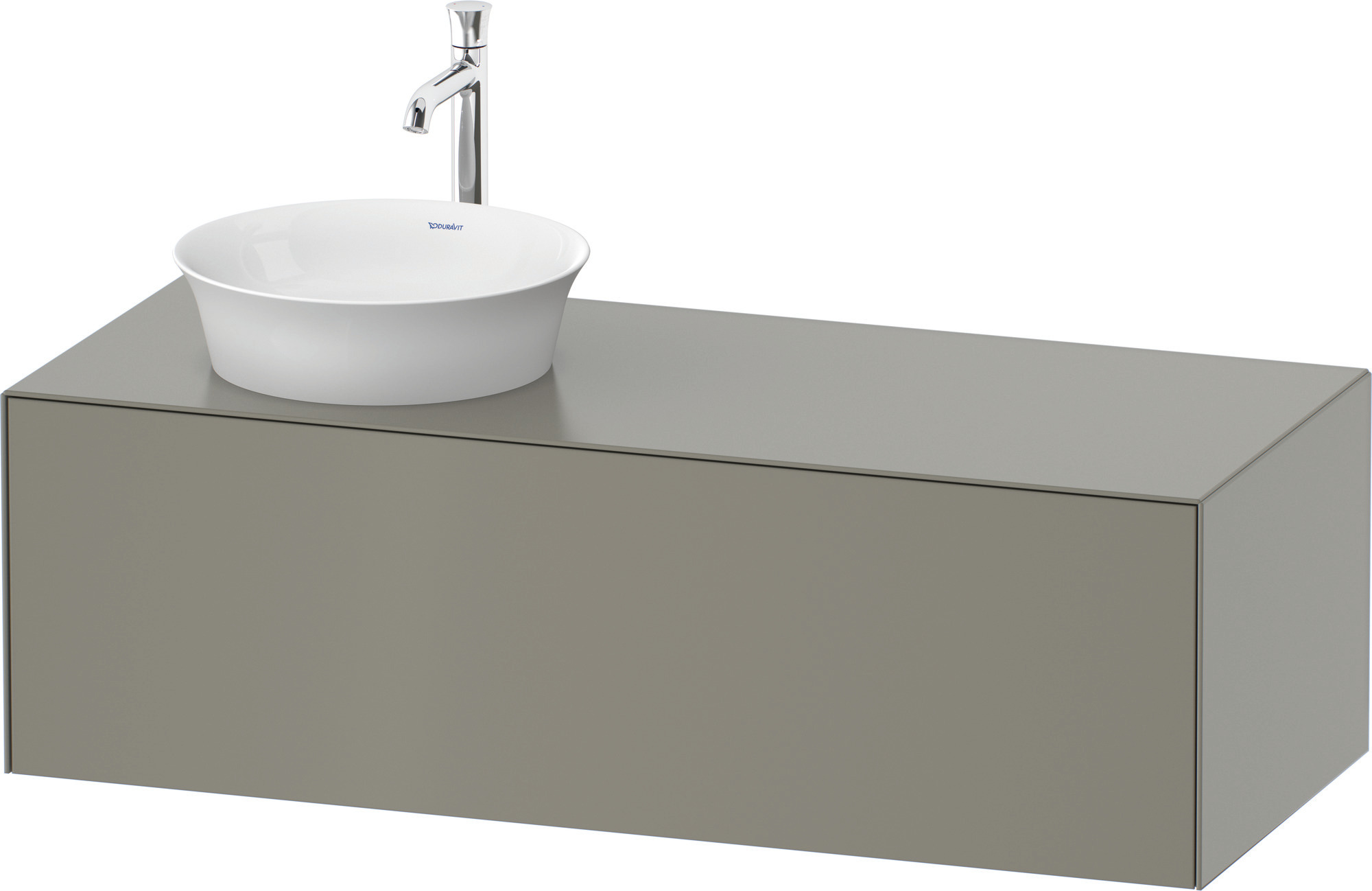 Duravit WTU White Tulip wandh,1 Auszug,B li. 408x1300x550mm, Steingrau Seidenmatt