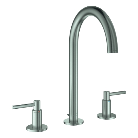 GROHE 3-Loch-WT-Batterie Atrio 20649 Rohrauslauf Hebelgriff supersteel GROHE 3-Loch-WT-Batterie Atrio 20649 Rohrauslauf Hebelgriff supersteel