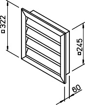 Helios WSG 250 Wetterschutzgitter Aluminium natur eloxiert