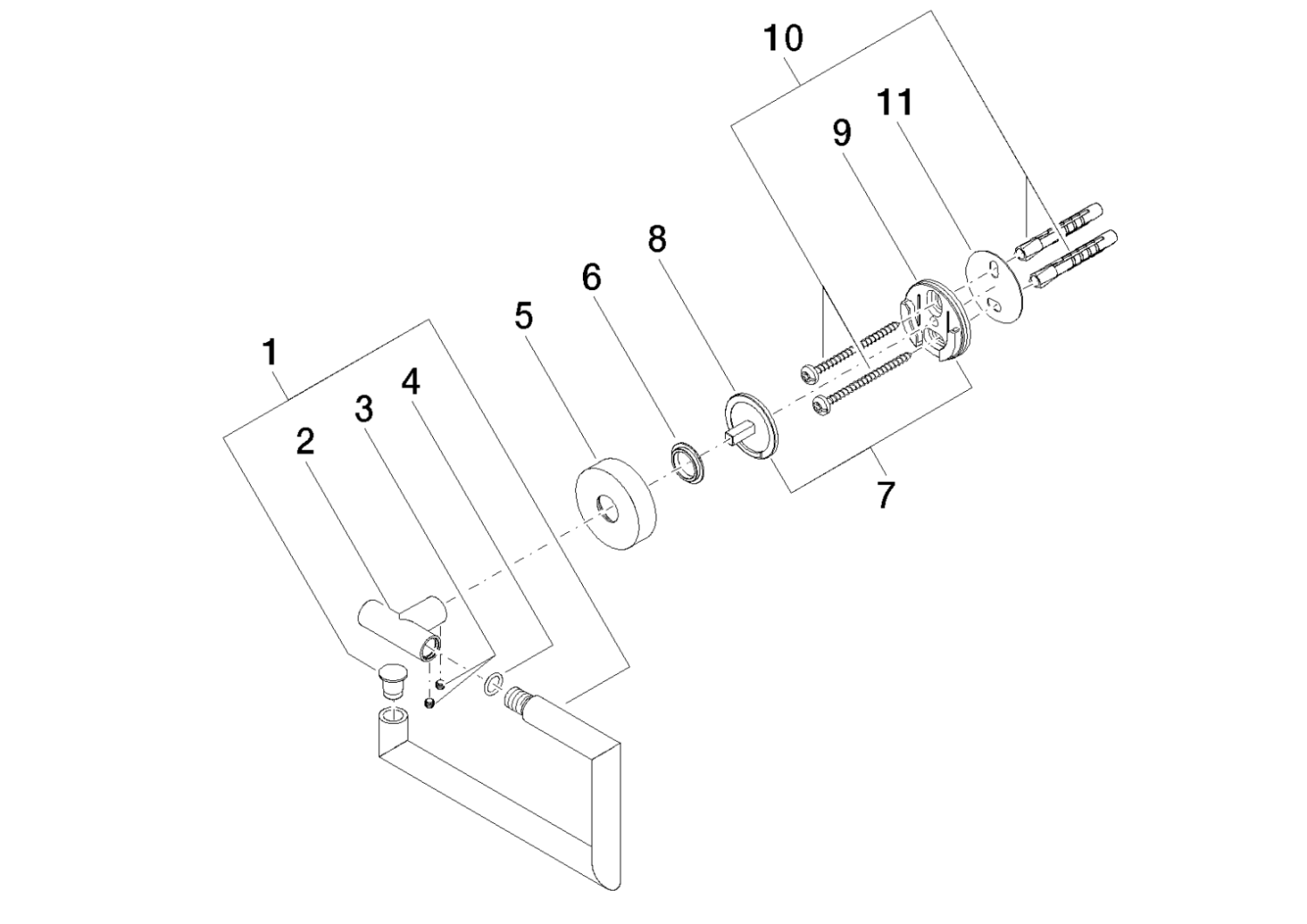 DO Papierrollenhalter ohne Deckel SERIENSPEZIFISCH 83500979 Schwarz matt