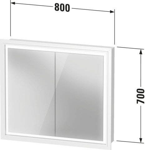DU L-Cube SPS 800x155x700mm, LED, Weiß