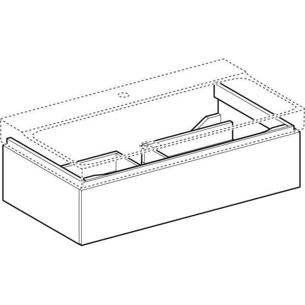 Geberit Xeno2 Unterschrank f. WT, 1 Schubl. 88x22x46,2cm, sculturagrau