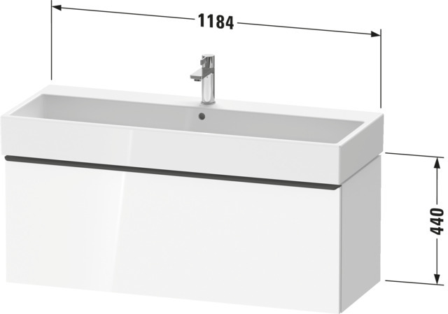 DU D-Neo WTU,Wdh,Ausz:1,Gr:Edelstahl Geb 1184x442x440mm,Weiß Hochglanz,Dekor
