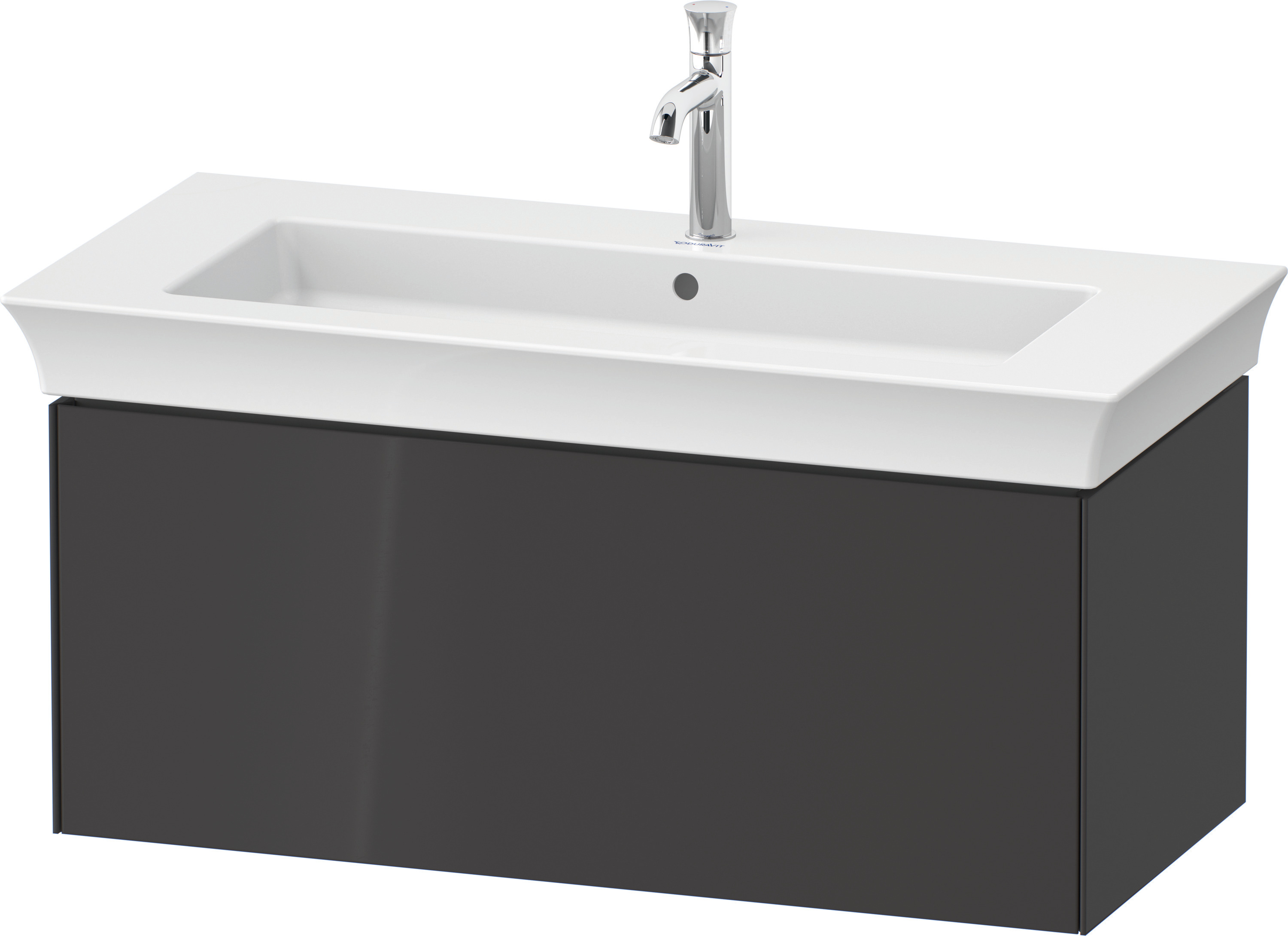 Duravit WTU White Tulip wandh.,1 Auszug 410x984x458mm, Graphit Hochglanz