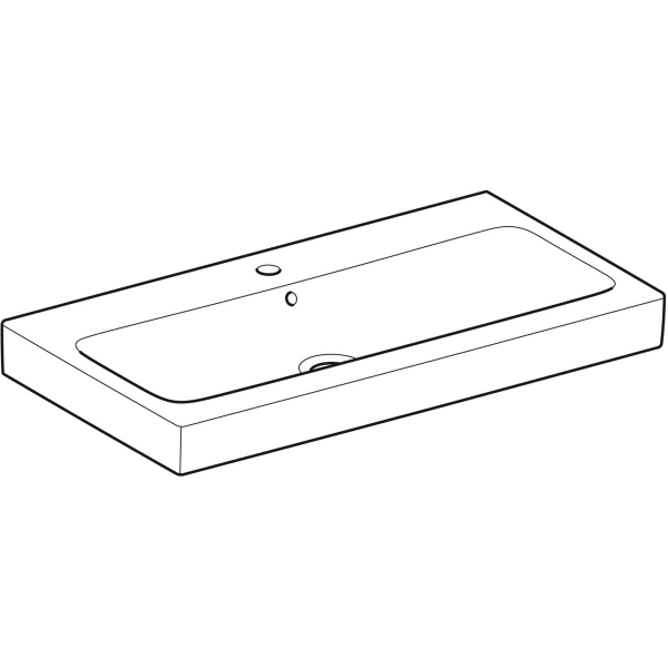 Geberit iCon Waschtisch, 90x48,5cm m. Hl., m. Ül., weiß, KeraTect
