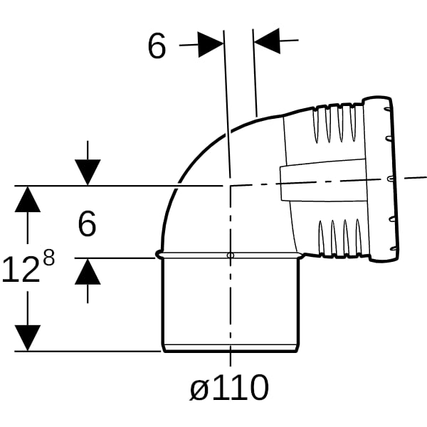 Geberit Silent-Pro Bogen 87,5Gr d110mm